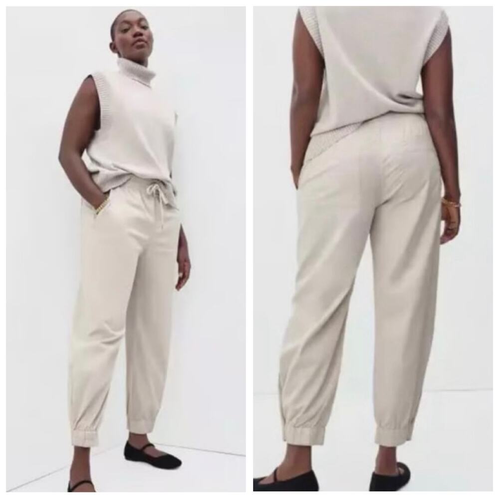 Everlane Women's Easy Jogger Snap Cuff Organic Cotton Stone Khaki‎ Stretch - XS